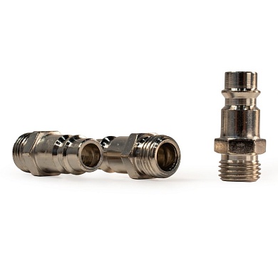 Штуцер папа с наружной резьбой 1/4М, никелированная сталь, 50шт