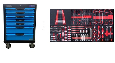 KraftWell KRW-TTB+SET277 Тележка с 7 ящиками+ПОДАРОК инструмент 277 предметов