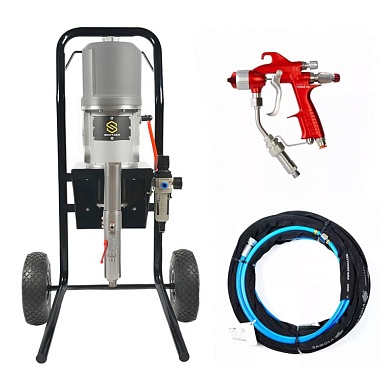 P303-AA Окрасочный аппарат Schtaer комбинированного распыления 30:1, в комплекте с шлангом 7 метров, краскораспылителем Sagola M