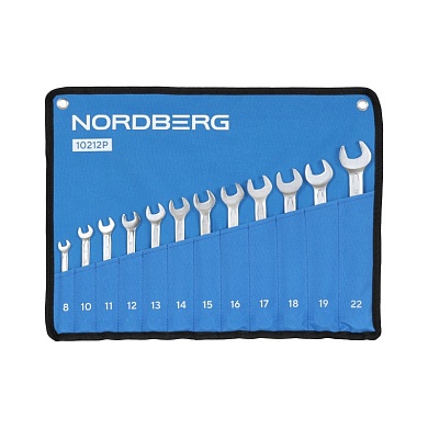 Набор ключей комбинированных 12 шт, планшет тетрон NORDBERG 10212P