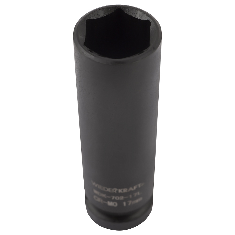 WDK-702-17L Головка торцевая ударная глубокая тонкостенная 1/2", 6 гр. 17 мм. Wiederkraft