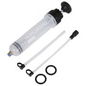 Шприц для заливки масла пластиковый с комплектом насадок, 200 мл NORDBERG NO1520